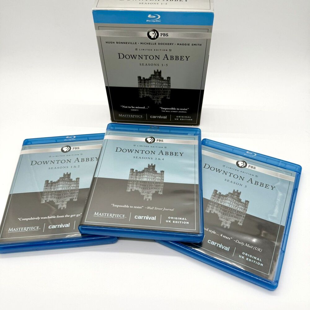 DOWNTON ABBEY Seasons 1-5 Set Blu-ray DVD PBS Limited Original UK Edition Master